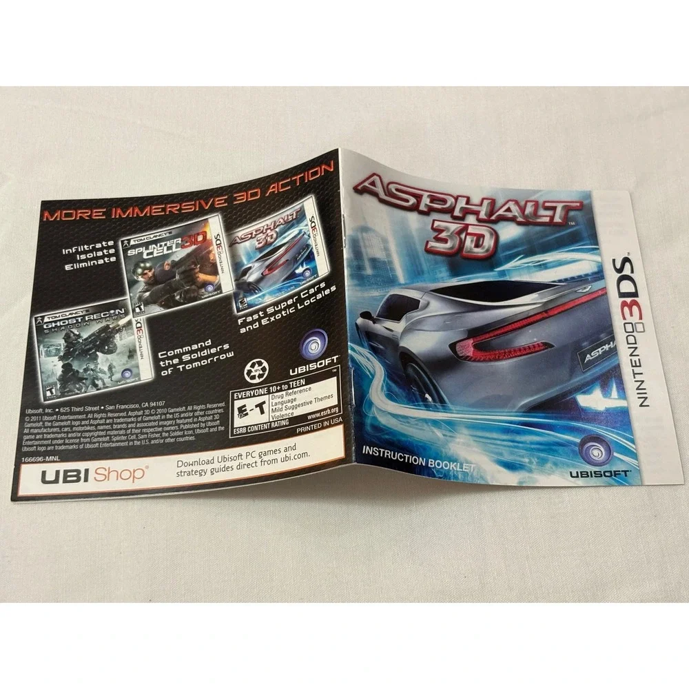 Asphalt 3D Nintendo 3DS Game Complete with Case and‎ Manual Ubisoft Racing